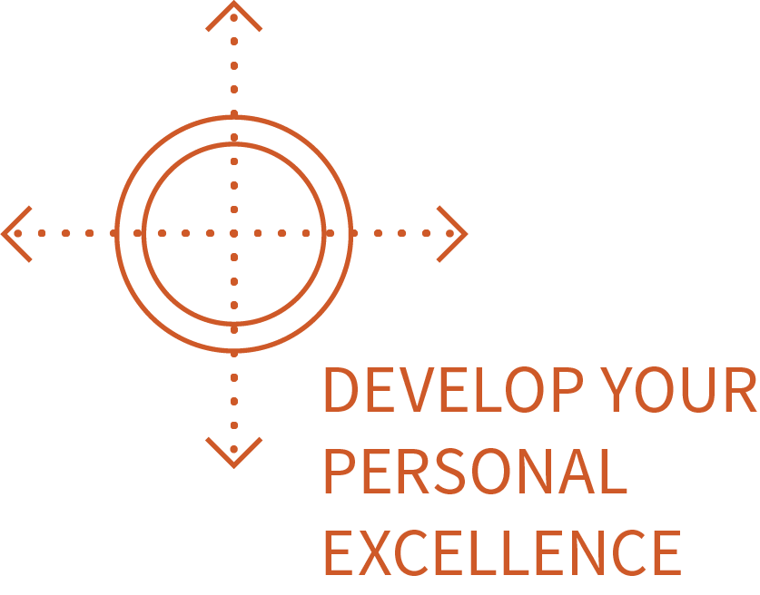 personal excellence badge orange